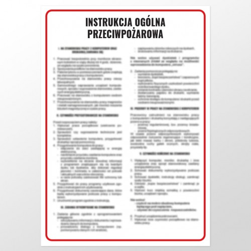 Instrukcja ogólna przeciwpożarowa